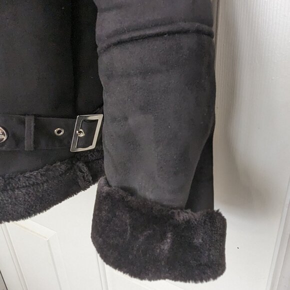 Steve Madden Women's Faux-Shearling Coat, Created for Macy's Size M Black - Picture 5 of 13